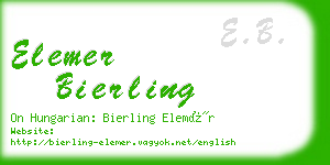 elemer bierling business card